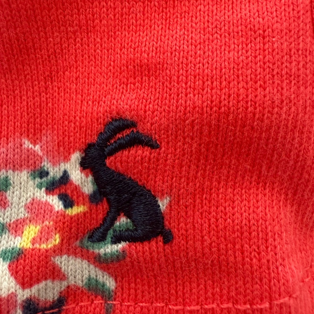 Joules Red Floral T Shirt Dress Riviera Print Cotton Size Medium - Picture 7 of 9